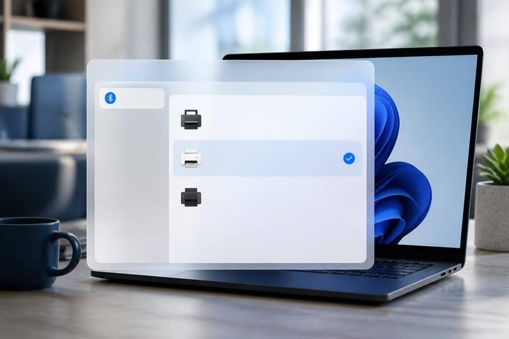 découvrez comment le panneau des périphériques bluetooth sous windows 11 permet de gérer et de sélectionner facilement l'imprimante par défaut pour une expérience d'impression simplifiée.