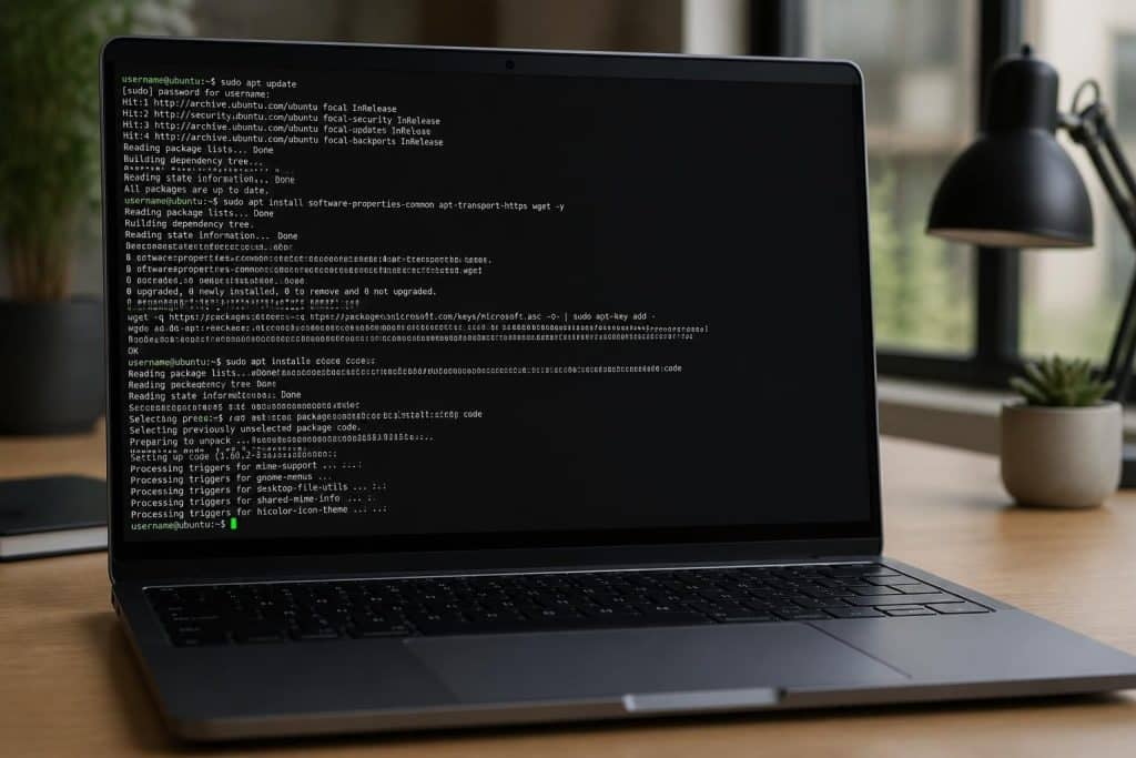 découvrez comment utiliser le terminal bash natif de votre système d'exploitation pour exécuter le script nécessaire à l'installation de vs code sur linux de manière rapide et efficace.