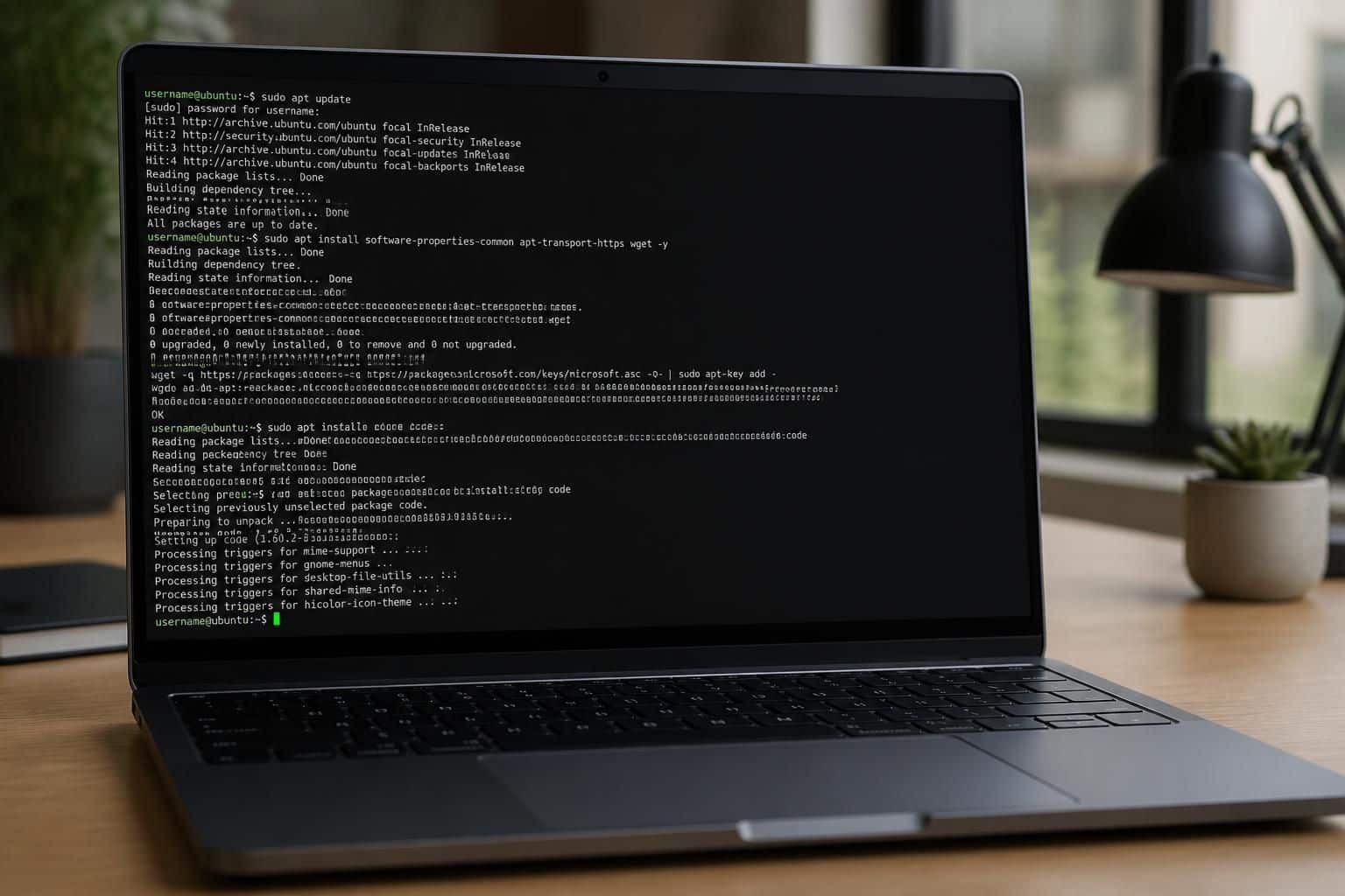 découvrez comment utiliser le terminal bash natif de votre système d'exploitation pour exécuter le script nécessaire à l'installation de vs code sur linux de manière rapide et efficace.